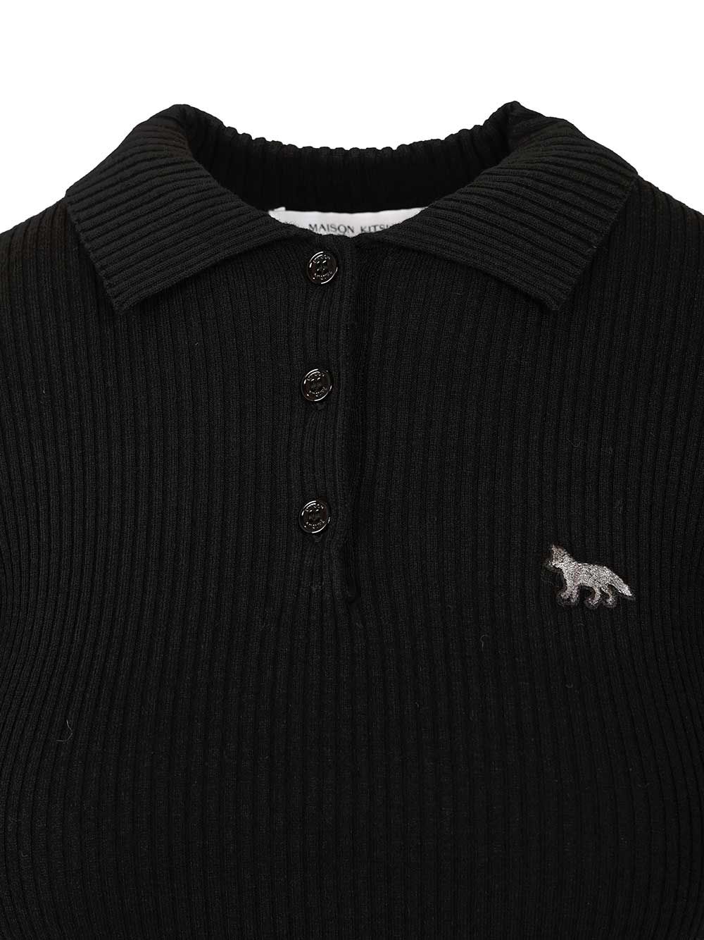 Maison KitsunÉ Wool And Cotton Polo shirt - Black | c81690be71304a62299886a728ea5f7323207d4e