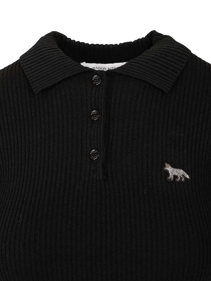 Maison KitsunÉ Wool And Cotton Polo shirt - Black | 6bbc86ad6c73c9c3bf45e64a860843ac7c3cf175