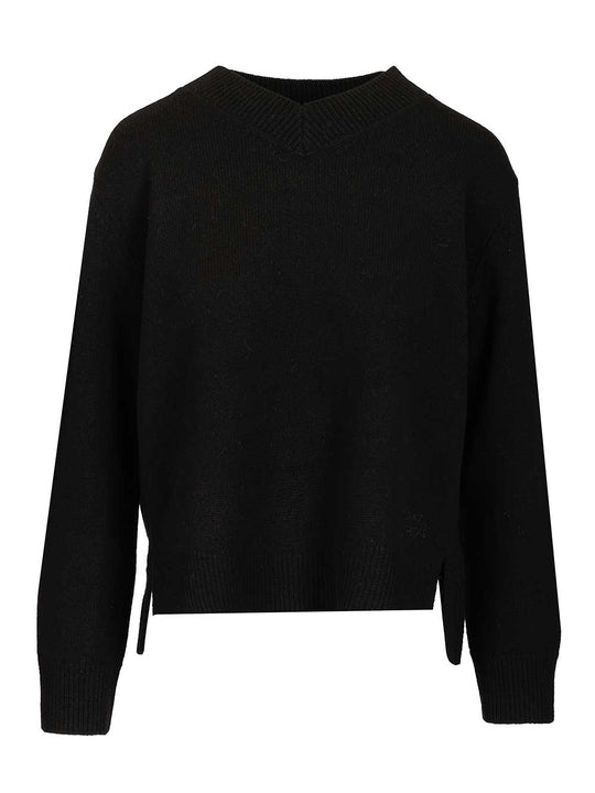 Merino Wool Sweater Knitwear Black