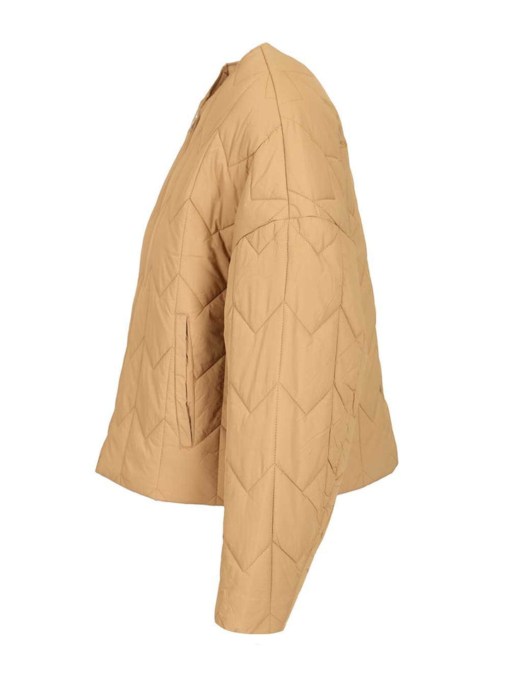 Maison KitsunÉ Quilted Jacket Knitwear - Brown | d242007a9ac472b783c10c9cb35be2c55edd5464