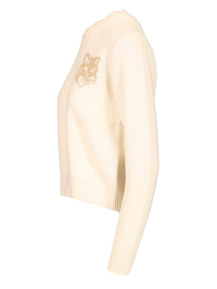 Maison KitsunÉ Merino Wool Sweater Knitwear - Beige | e64705103254a056f6d271263d1d342488e8b1dd