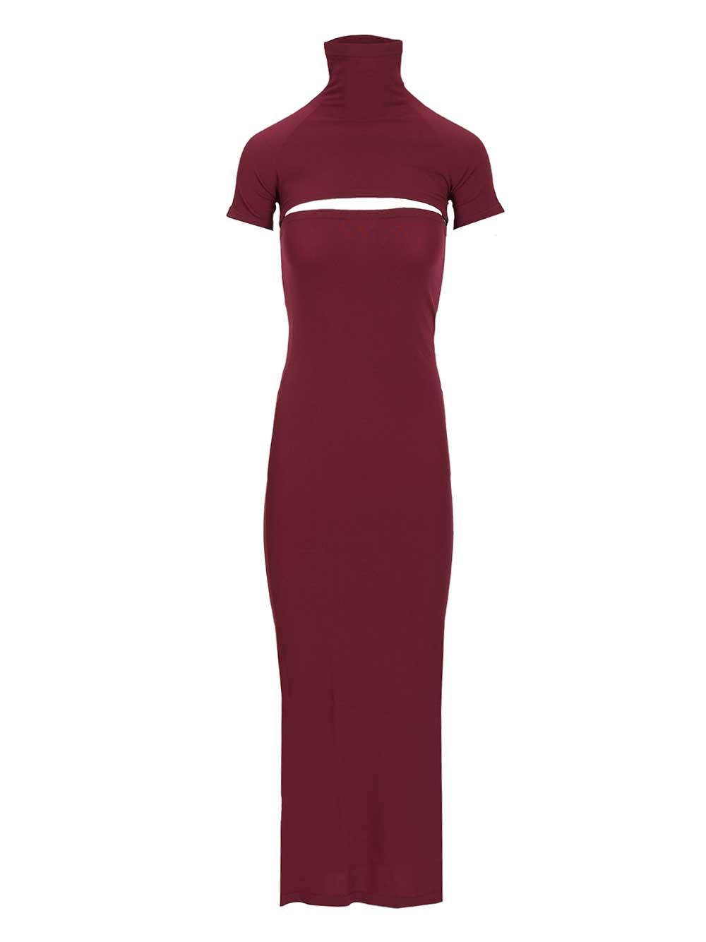 AlaÏA Fitted Knit Cut-Out Dress Dresses - Bordeaux | 1077b4af7ebe78ed5247b40a5aae6f5caaa10280