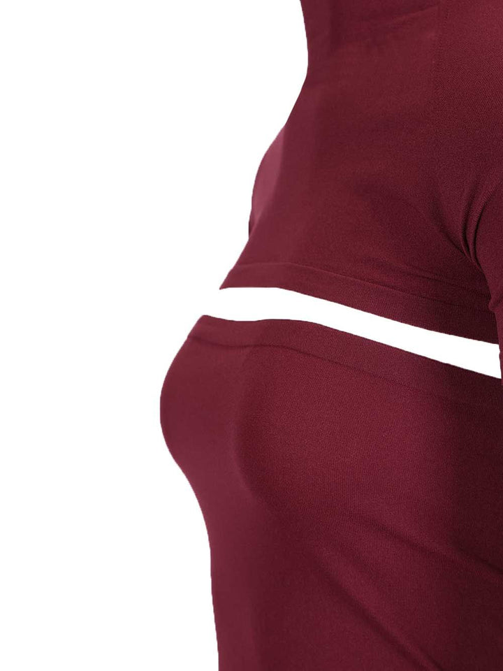 AlaÏA Fitted Knit Cut-Out Dress Dresses - Bordeaux | 4c1b7eca51148debe2e952512f8c7432ef259254