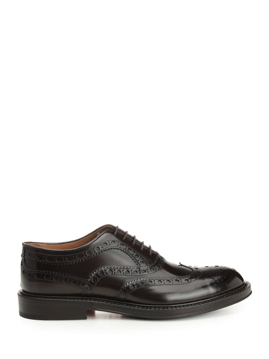 Duilio Shoe In Brushed Leather Lace-Up Shoes Brown
