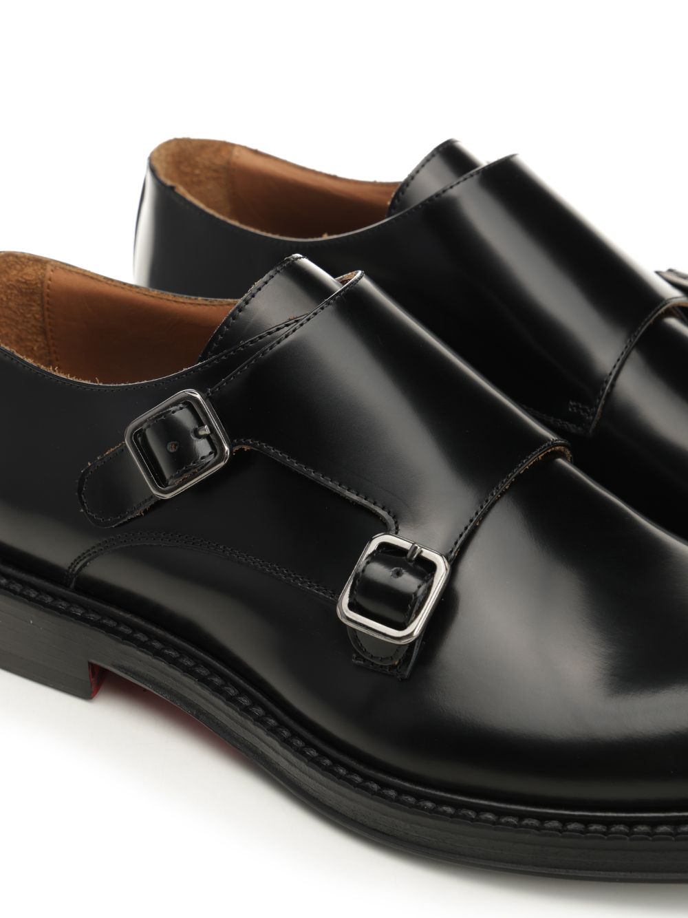 Corvari Black Brushed Leather Double Monk Loafers - Black | e19b9ff22150bab0e4eeae15711a4e40292a558c