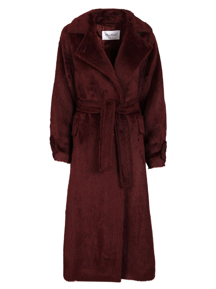 Max Mara Long Coat In Alpaca And Wool Coats - Bordeaux | 2410d46c1c0db93ea3a0a2fe2d307399331ad44c