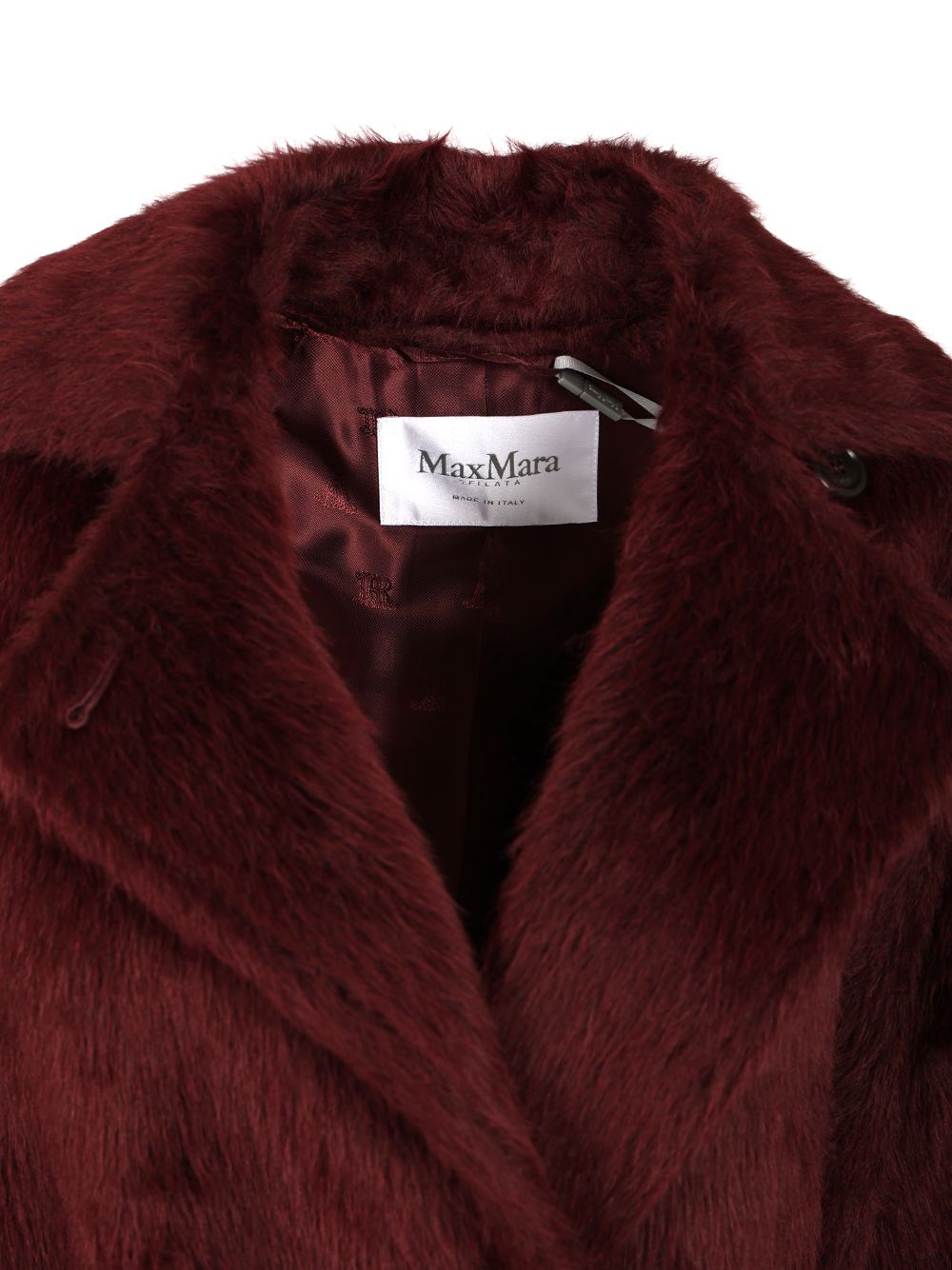 Max Mara Long Coat In Alpaca And Wool Coats - Bordeaux | 9886898cd88cacc7bda0927fa7fd9c15abe72a16