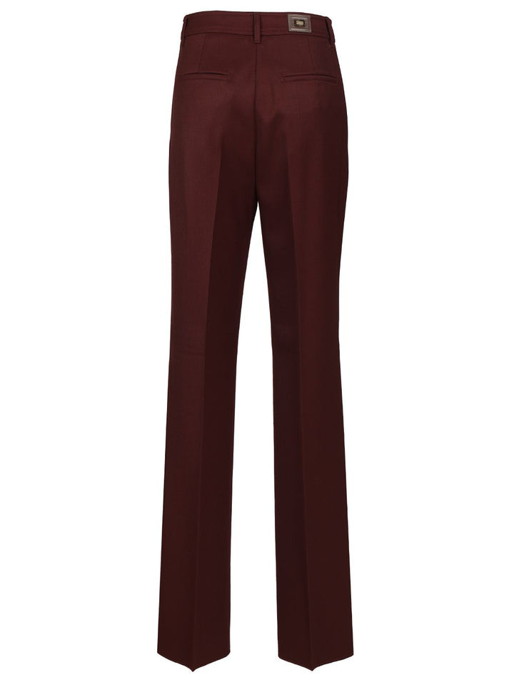 Max Mara Wool Gabardine Trousers - Bordeaux | 560b1c128ba3de53712926e8d11c527239660cf9