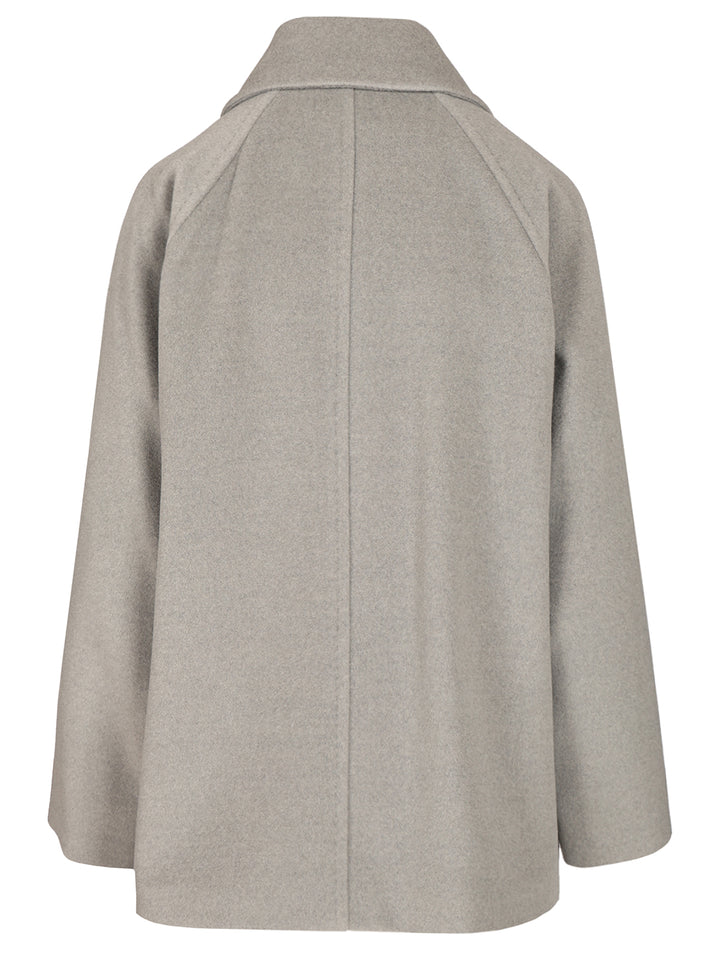Max Mara Studio Double-Breasted Wool Pea Coat Coats - Grey | b93654a8684fb2f2fc718b23b8da65387f992d89