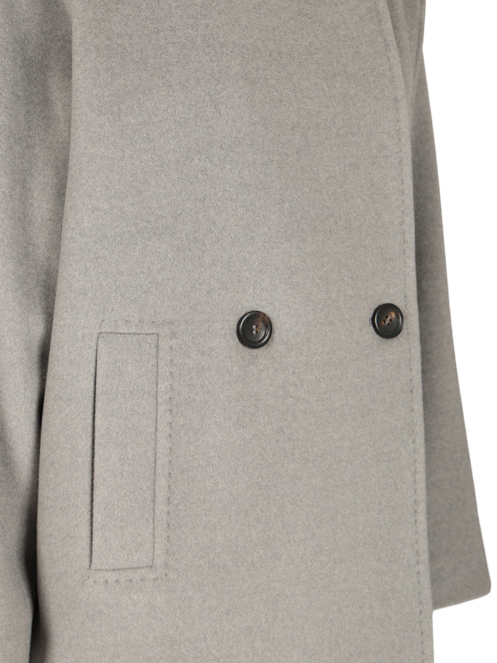 Max Mara Studio Double-Breasted Wool Pea Coat Coats - Grey | a868fd9b1d90730cdc2643e6f5d5638f8f981de8