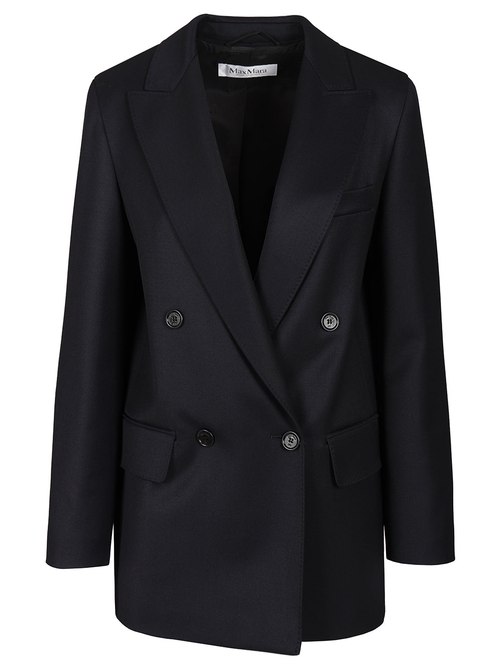 Max Mara Double-Breasted Wool Blazer Jackets - Blue | bc8af21901efb7cd0854ad0b6397dc3327387f9e