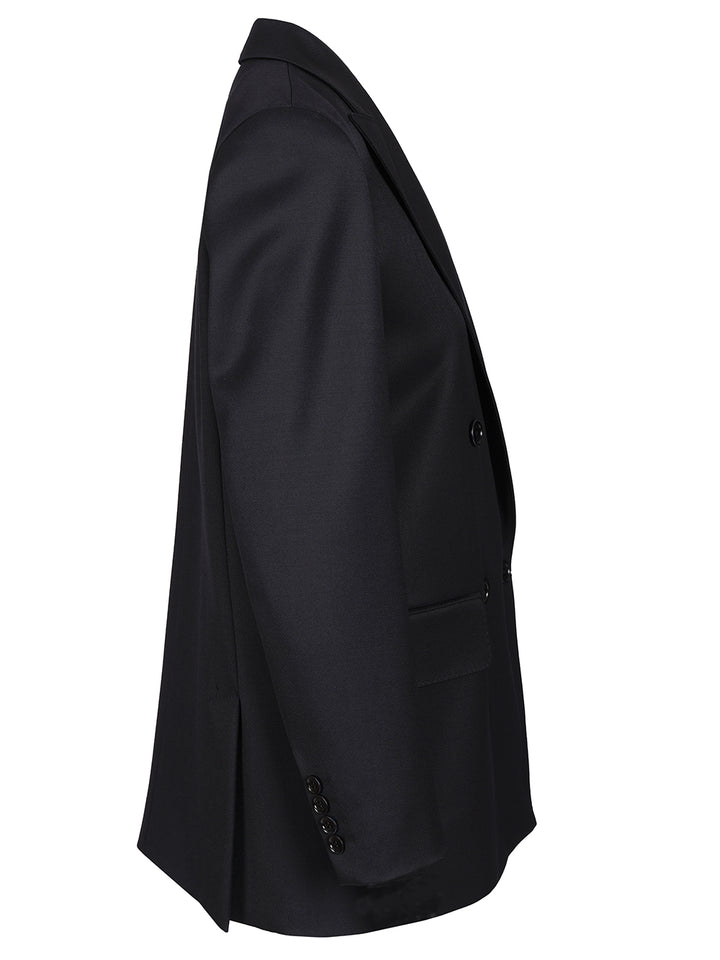 Max Mara Double-Breasted Wool Blazer Jackets - Blue | fbebb488479ac1ebd2488c95b72c0e1d3f0b7c04