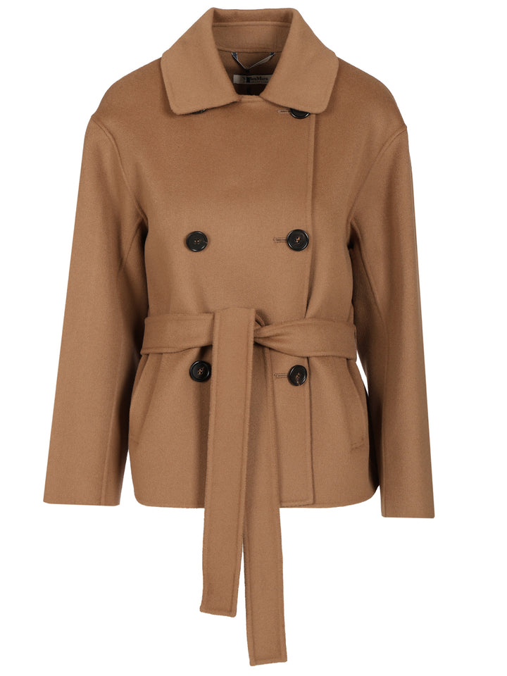 'S Max Mara Double-Breasted Coat In Double Wool Jackets - Beige | 4bbd2716fe288a6b134d4ddc343d95803f5be696