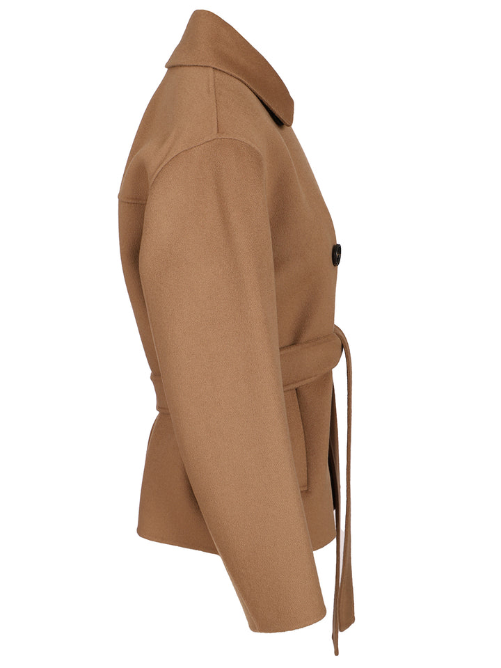 'S Max Mara Double-Breasted Coat In Double Wool Jackets - Beige | cf16d32ab2bb40809275091ad48a2b32d14e3eb9