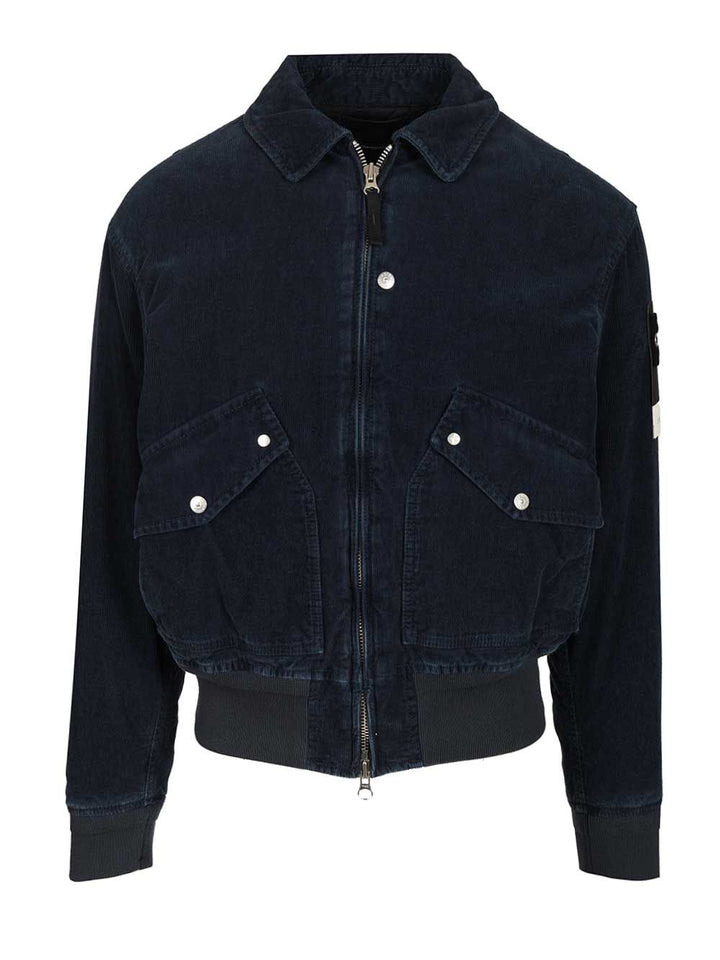 Stone Island Corduroy Bomber Jacket Jackets - Blue | 904a071057761f0c9e8e056f3a980f2434aab166