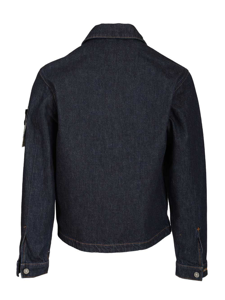 Stone Island Denim Jacket Jackets - Blue | e108b521eb1db5069ef62f666f4a1710a48befdc