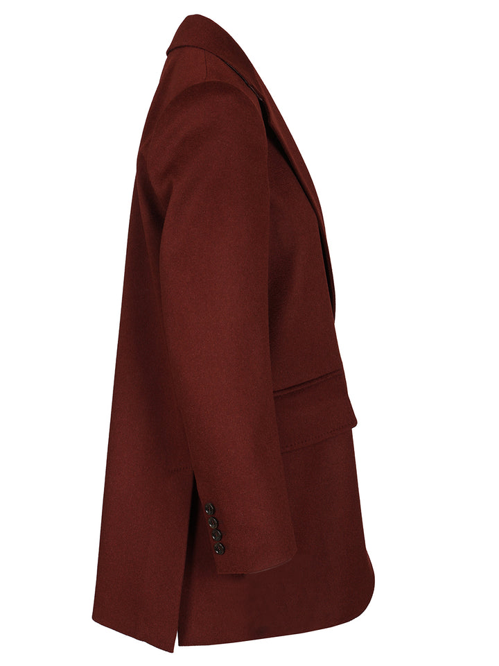 Max Mara Single-Breasted Blazer Jackets - Bordeaux | 3b380b35b8159db96843fe25c4ca00084b42109a