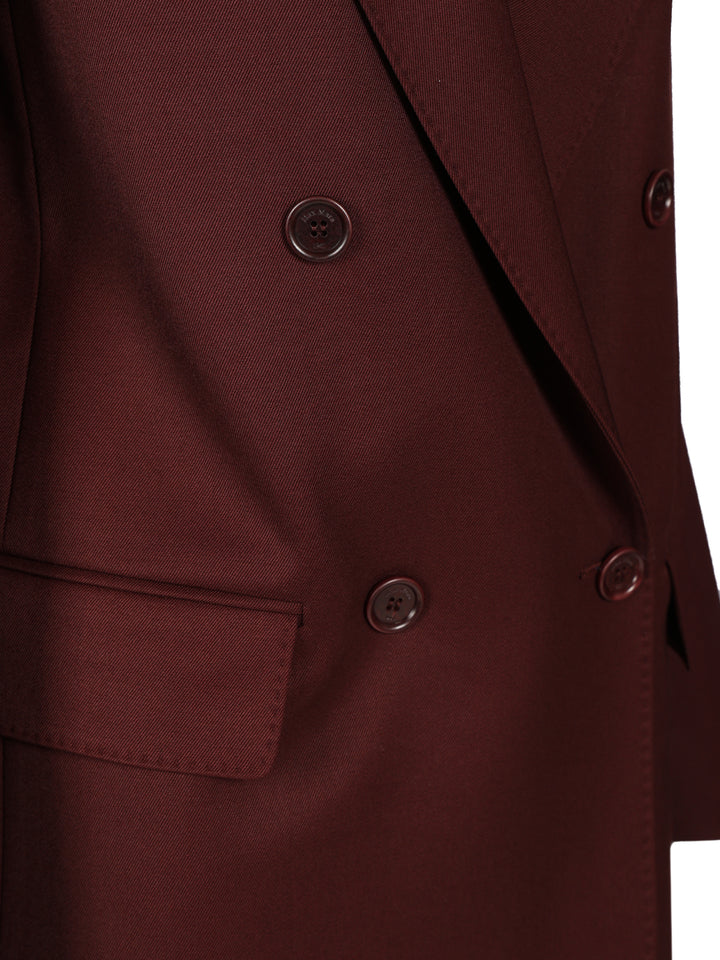 Max Mara Double-Breasted Wool Blazer Jackets - Bordeaux | 47a1a7a10527c9996257d390735154b67bab0dd6