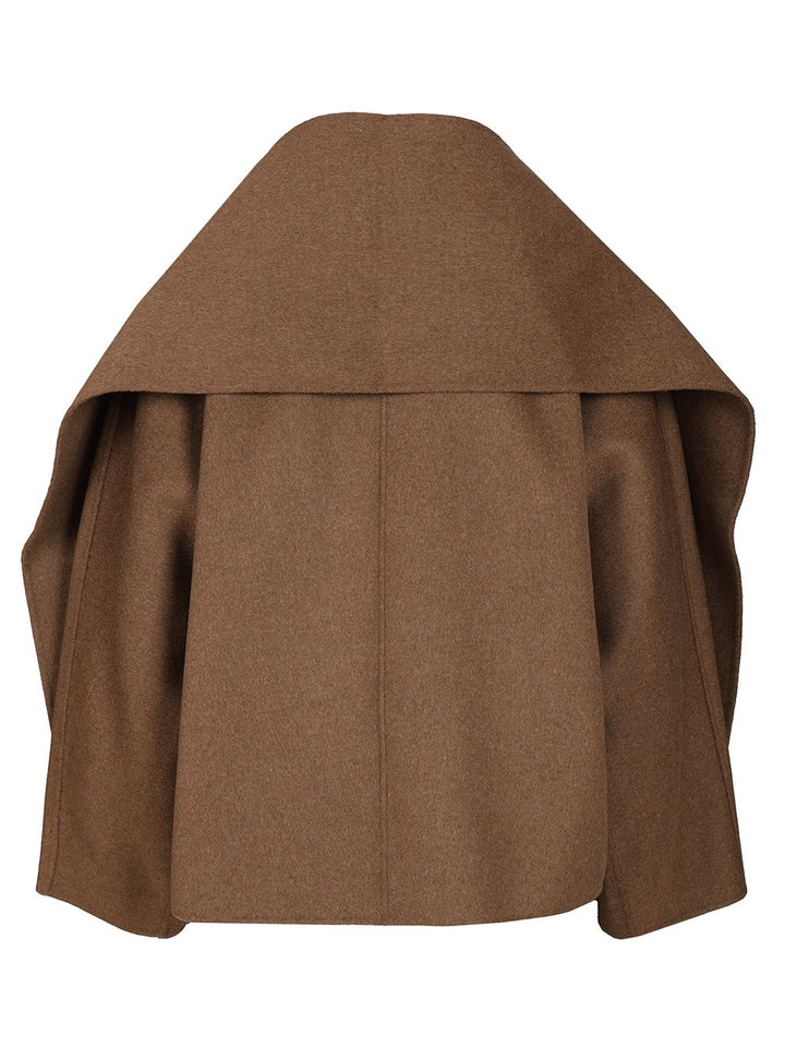 'S Max Mara Short Jacket With Scarf Jackets - Brown | fb3950db9c6bbe87f7d16170a4accdc090b3de91