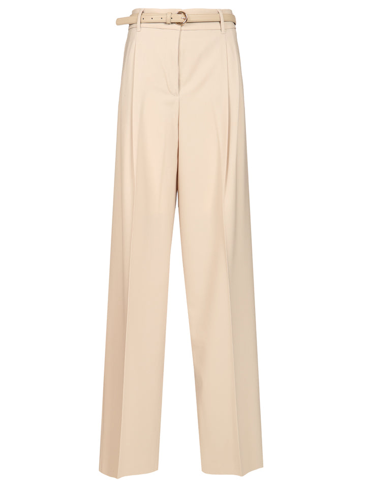 Max Mara Studio Wool Twill Trousers - White | 9b4d36b73ac3c2764f6bff948a3269f802baa17e