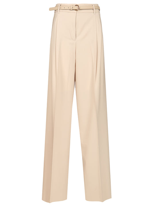 Wool Twill Trousers White