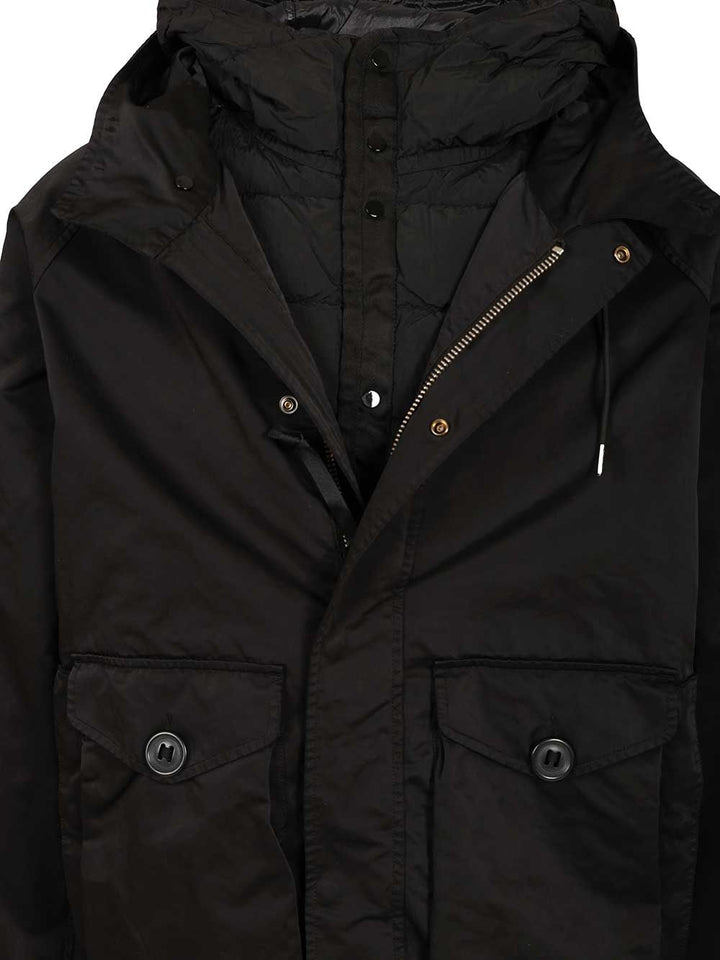 C.P. Company Hooded Jacket Jackets - Black | 9355fb3eeea26d4d286f08a8e34b7b6ffde25070