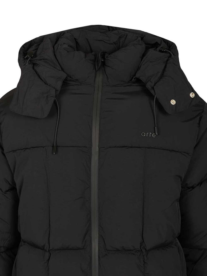 Arte Down Jacket With Hood With Drawstring Coats - Black | c09858aac2ffec326ed32043be82f2cb14350f59