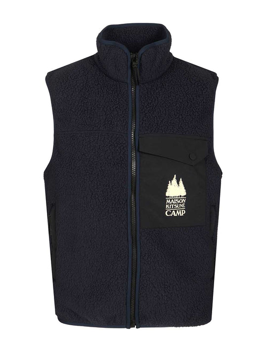 Fleece Vest Jackets Blue