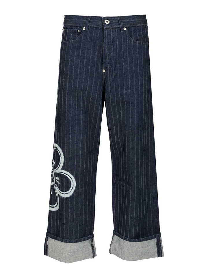 Kenzo Kenzo X Futura 2000 Cuffed Jeans - Blue | 321c30f7e414761a2b792b2ec9071062a36fc96c