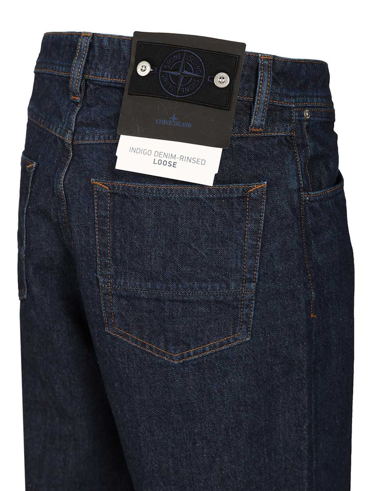 Stone Island Wide Leg Trousers Jeans - Blue | bd66ed0dd9ab3ae93f91d5eac36b7c0db389b510