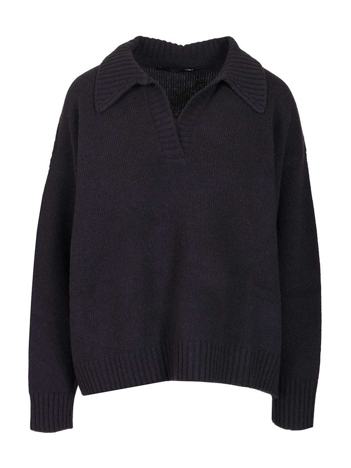 Weekend Max Mara Wool Yarn Polo Shirt Knitwear - Blue | 8a16fd551f897aa04a2a67e0ab63397b6ca0f314