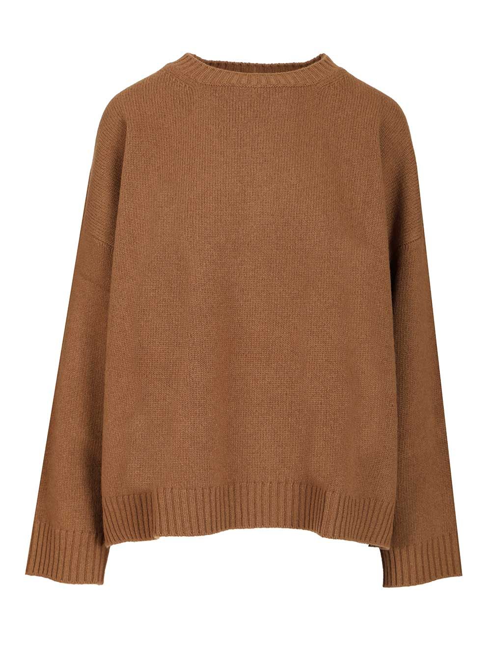 Weekend Max Mara Crew Neck Sweater In Wool Yarn Knitwear - Brown | 3526c87088ecff3ea079026e4aab3800bbd813e7