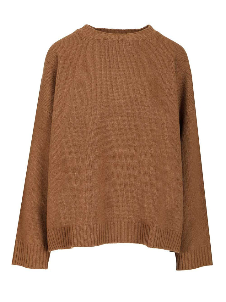 Weekend Max Mara Crew Neck Sweater In Wool Yarn Knitwear - Brown | 3526c87088ecff3ea079026e4aab3800bbd813e7
