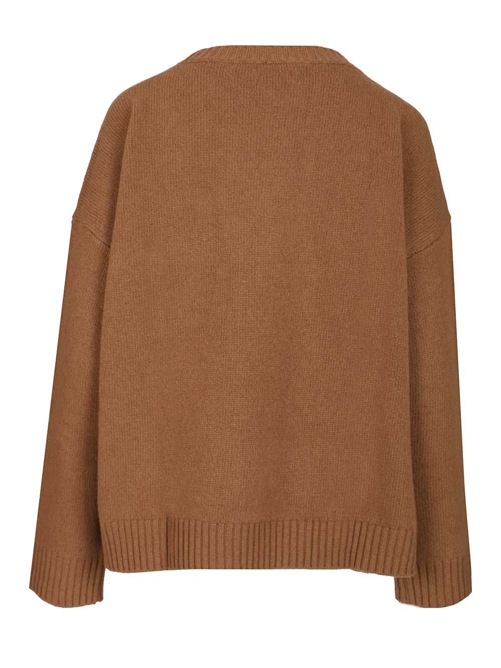 Weekend Max Mara Crew Neck Sweater In Wool Yarn Knitwear - Brown | eb6979c942ef7f5e13d5914046cd83457dab8c35