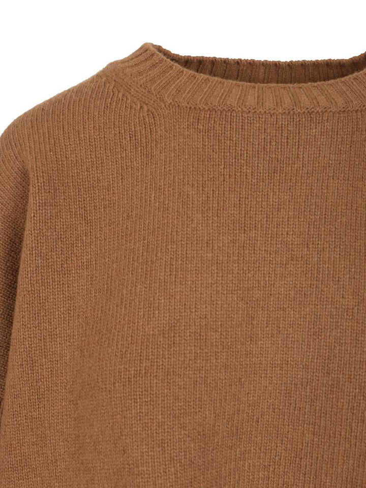 Weekend Max Mara Crew Neck Sweater In Wool Yarn Knitwear - Brown | 4084a0ce4c98f523ed7fb37732a15ea5ef028d22