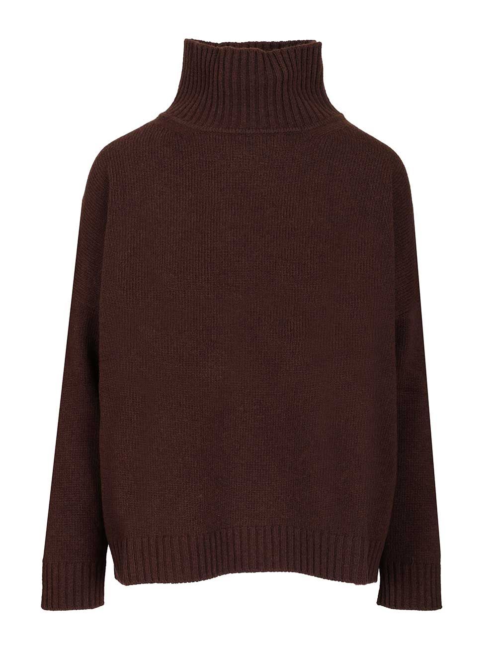Weekend Max Mara Wool Turtleneck Sweater Knitwear - Brown | 09e3680ff4209b698e766cfa9e3b56e878eda0d4