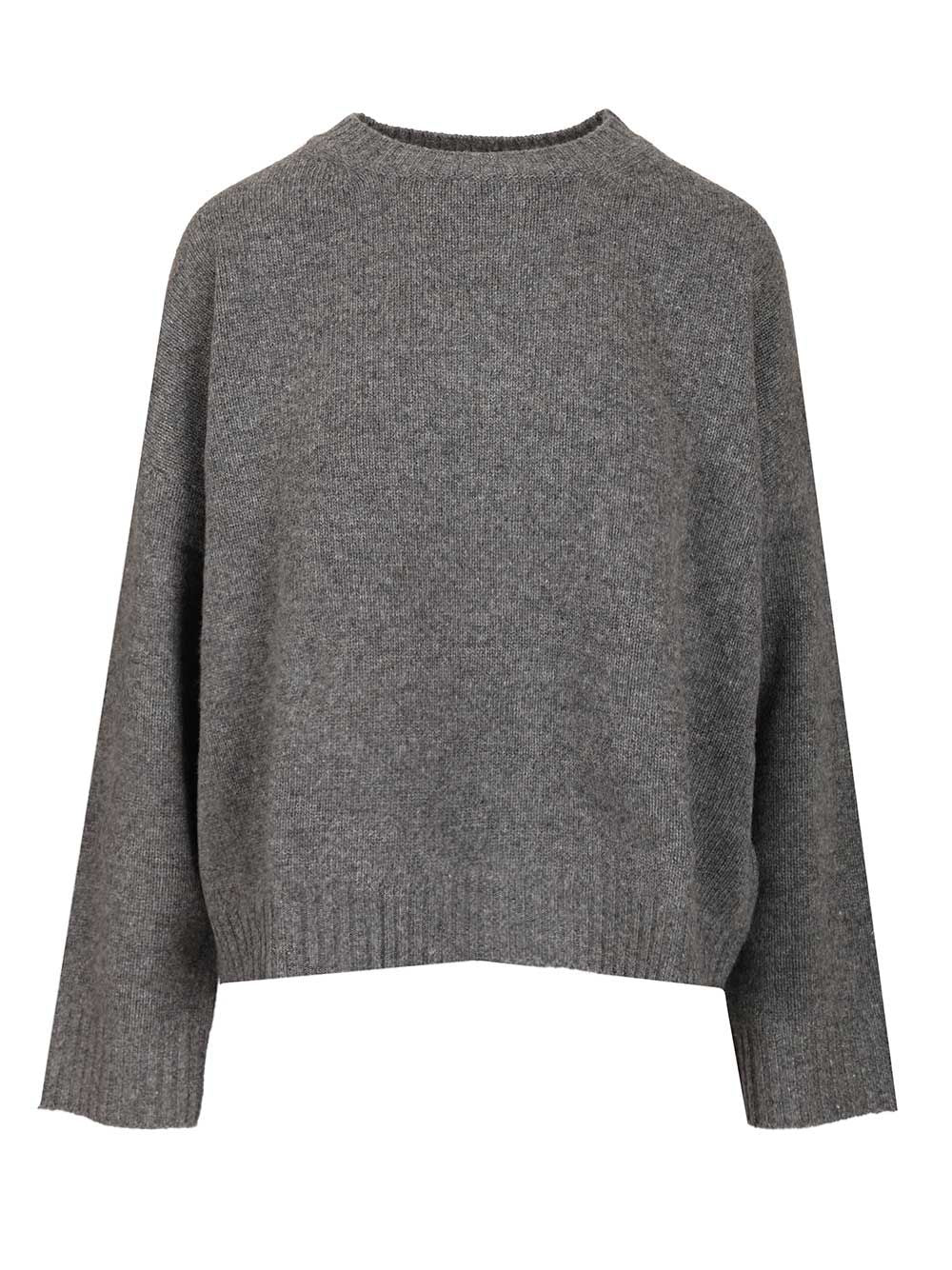 Weekend Max Mara Crew Neck Sweater In Wool Yarn Knitwear - Grey | 3ad47d03404a5b26a2d3d45ed186090205f6e1f5