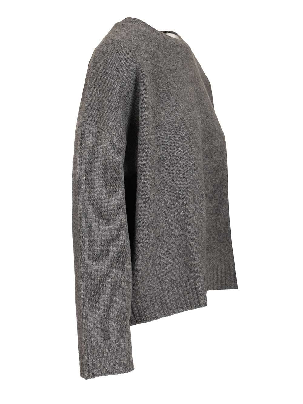 Weekend Max Mara Crew Neck Sweater In Wool Yarn Knitwear - Grey | d7a03641bb6632384e93b784be976569e61e5069