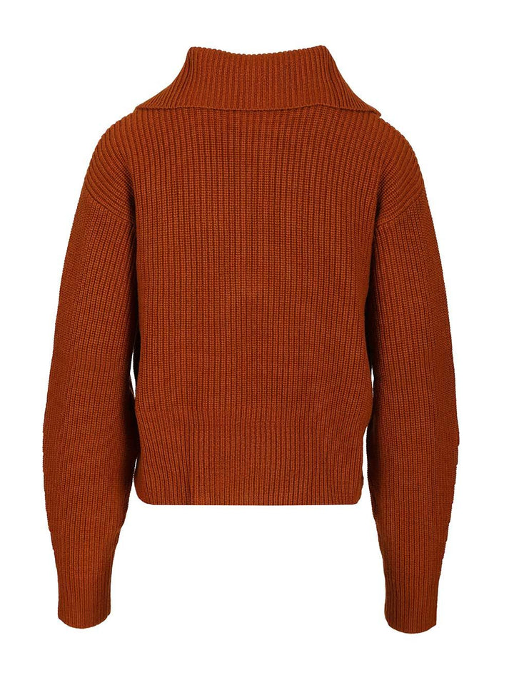 Max Mara Zip-Up Sweater Knitwear - Brown | c1aaa6309fdb5309db76cc9083efef2ac7fa88ec