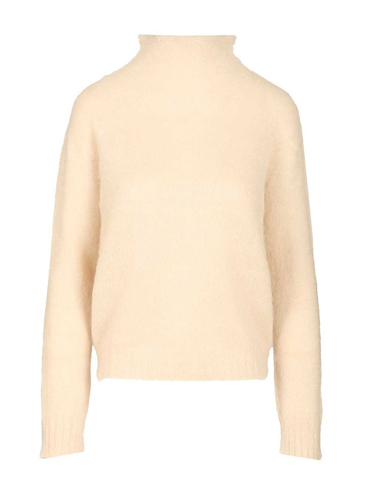 Max Mara Studio Mohair Blend Turtleneck Sweater Knitwear - White | 4a5864745bf50a8b0c9b868cc324d16faca4ae22