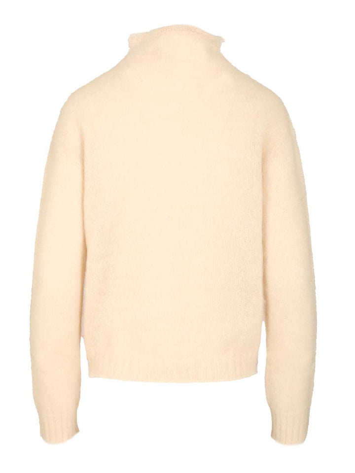 Max Mara Studio Mohair Blend Turtleneck Sweater Knitwear - White | ca710619f91d39d3d16bab3888e5a1e111ef88bf