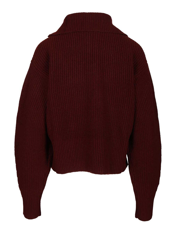 Max Mara Zip-Up Sweater Knitwear - Bordeaux | d5af7761660b1967eb9368789fc1a71ba75fdde0