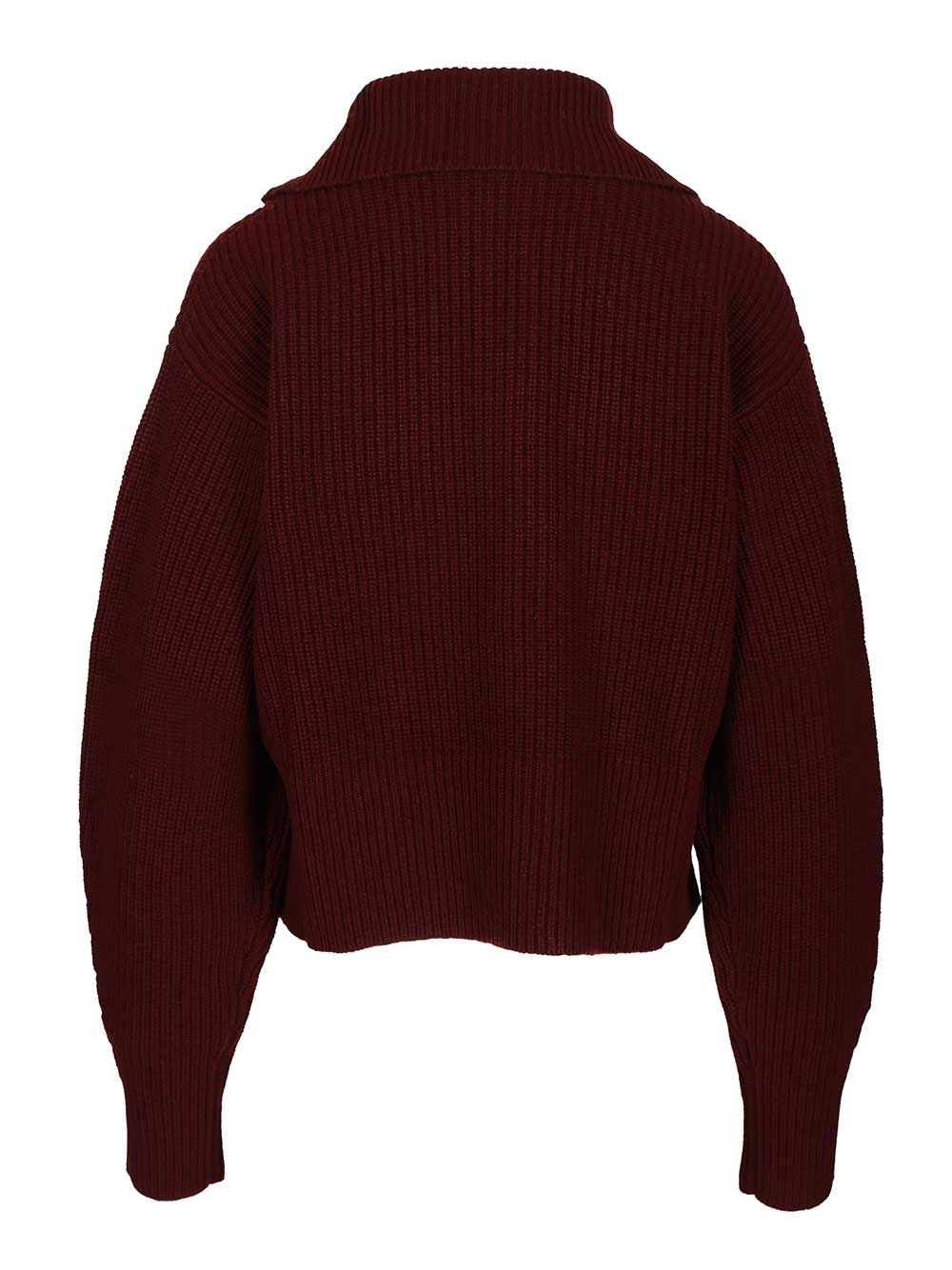 Max Mara Zip-Up Sweater Knitwear - Bordeaux | 9a65612144c0227c228ed51d2b95c541899606ac