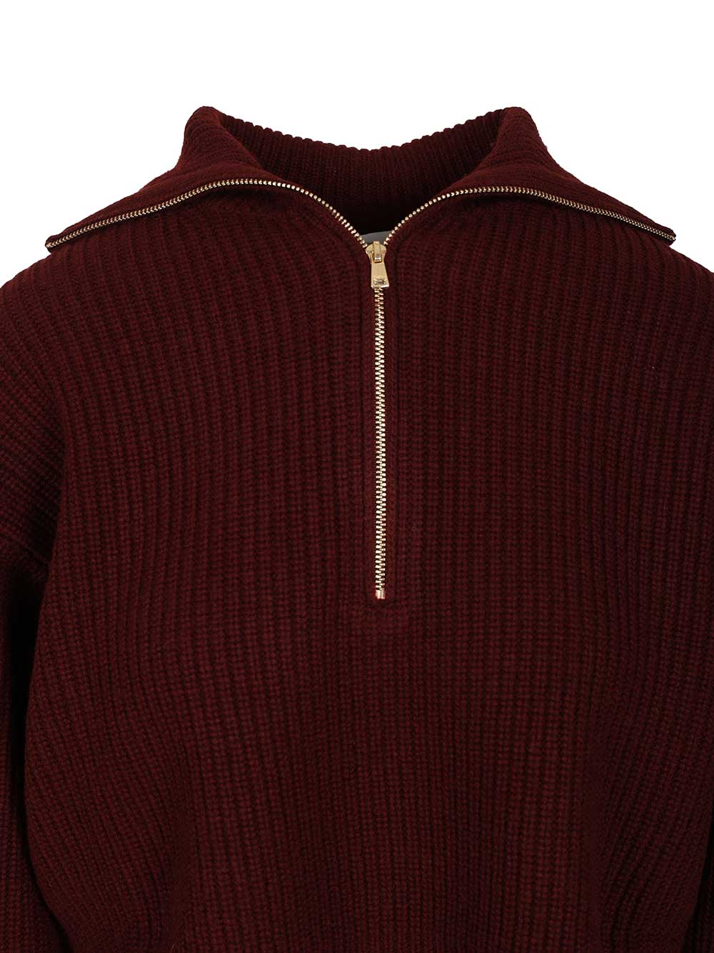 Max Mara Zip-Up Sweater Knitwear - Bordeaux | 16628d885447456208f5ed2fc690892c15026904
