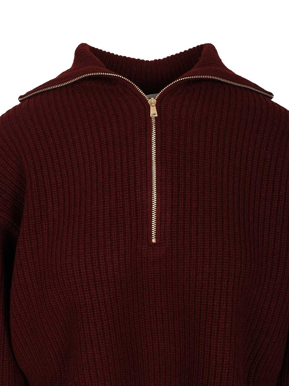 Max Mara Zip-Up Sweater Knitwear - Bordeaux | f6c38f8e23c36208fdc4c16038a0d3c443b209ea