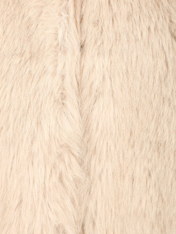 Max Mara Studio Coat In Faux Fur Effect Fabric Coats - White | 67d77efefc9e9846610c772199855a126656d6df