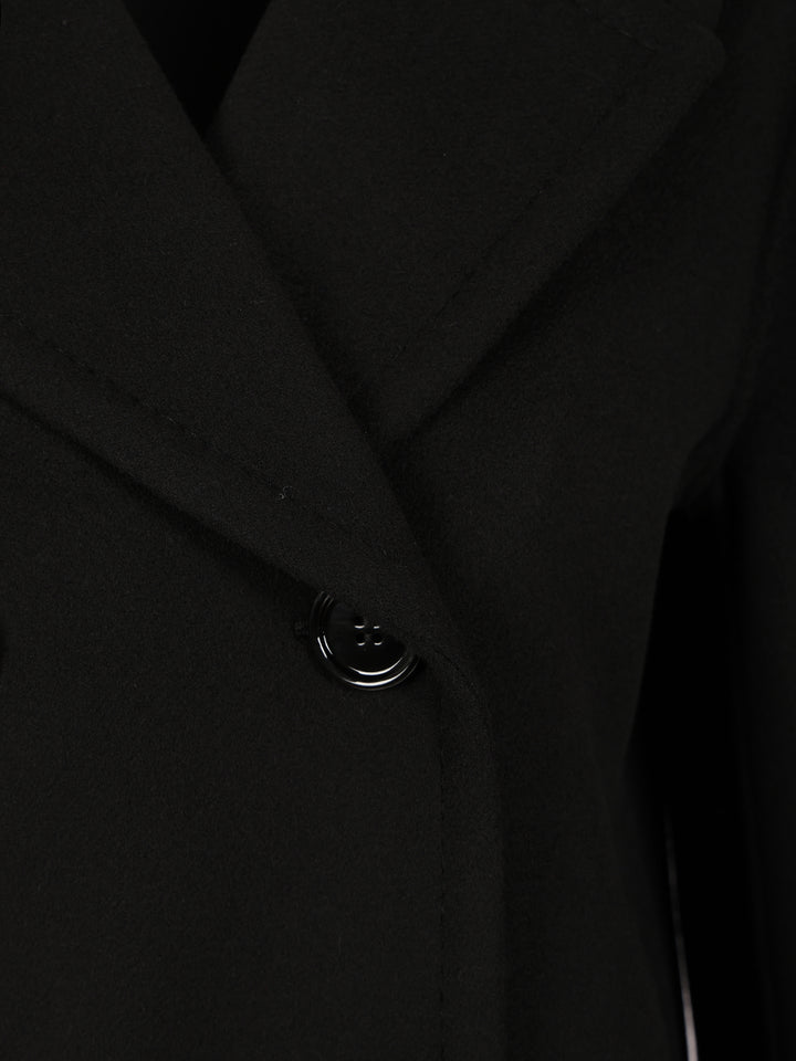 'S Max Mara Wool Drap Pea Coat Jackets - Black | 8f260918413f9b1ad30059849d7bfe3754593d46