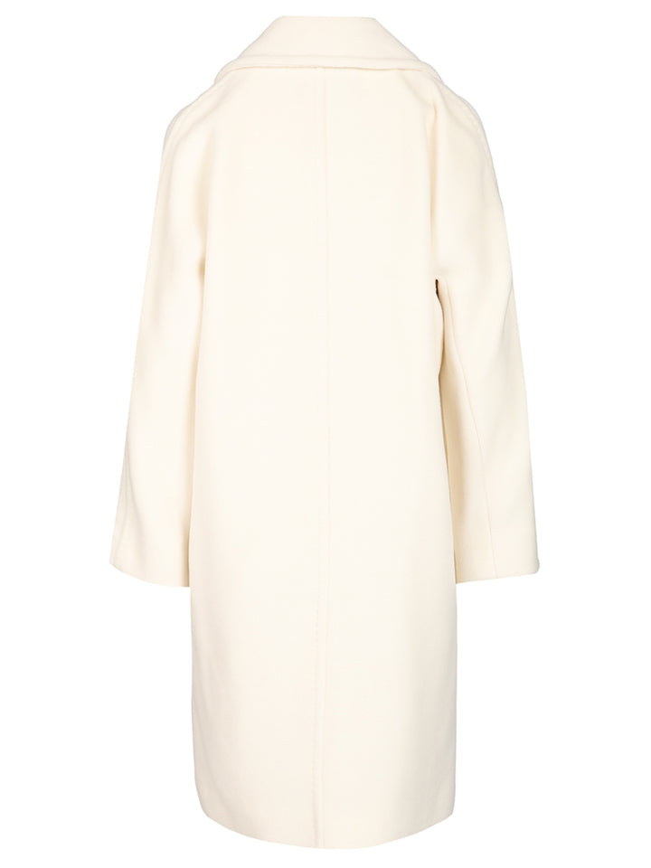 Max Mara Studio Double-Breasted Coat Coats - White | 6310bb457dedb9452e00e475772fbaaf31f51a38