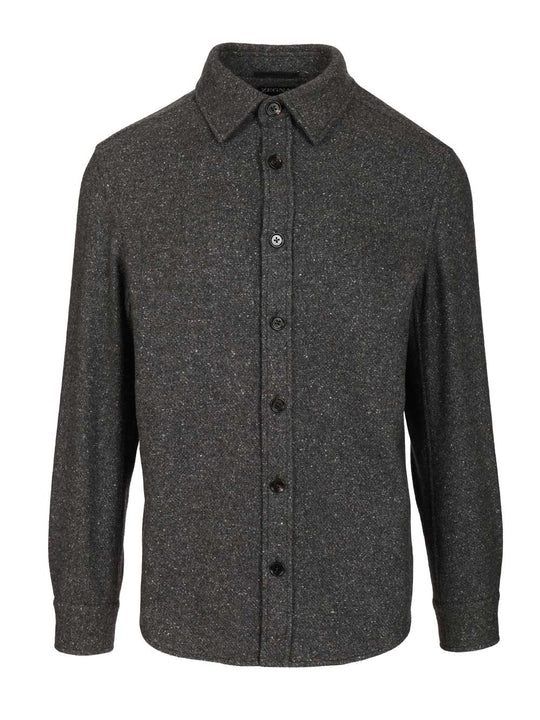 Cashmere And Silk Overshirt Jackets Grey