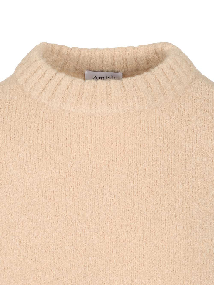 Amish Maglione In Misto Lana Bouclé Knitwear - Beige | 19b7adfda988bdef8a3d25f1d035146b31cdd1a7